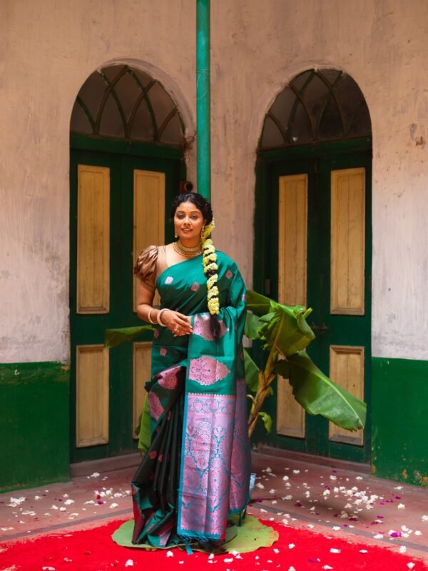 Green & Purple Kanjeevaram Silk
