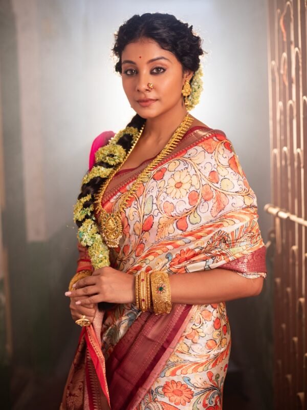 Pure Kanjeevaram Silk With Ajrakh Print
