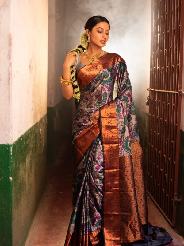 Pure Kanjeevaram Jute Silk With  Pichwai Weave