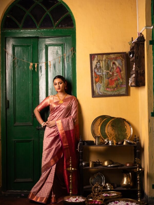 Pink Maroon Contrast South Silk