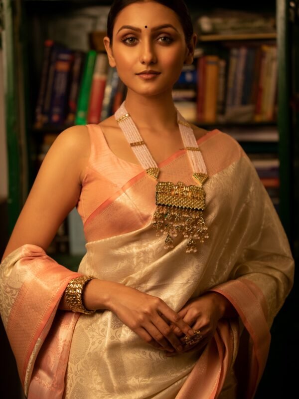 South Silk With Brocade Work