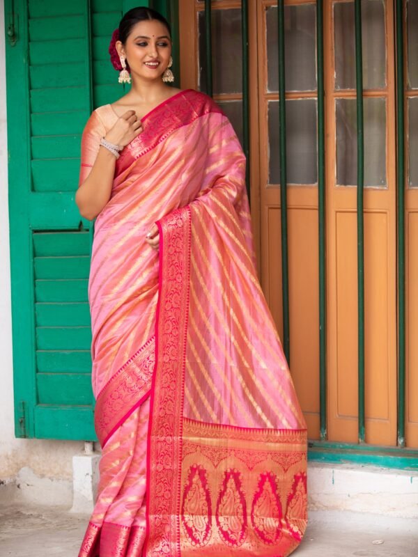 Organza Benarasi Wth Meenakari Work