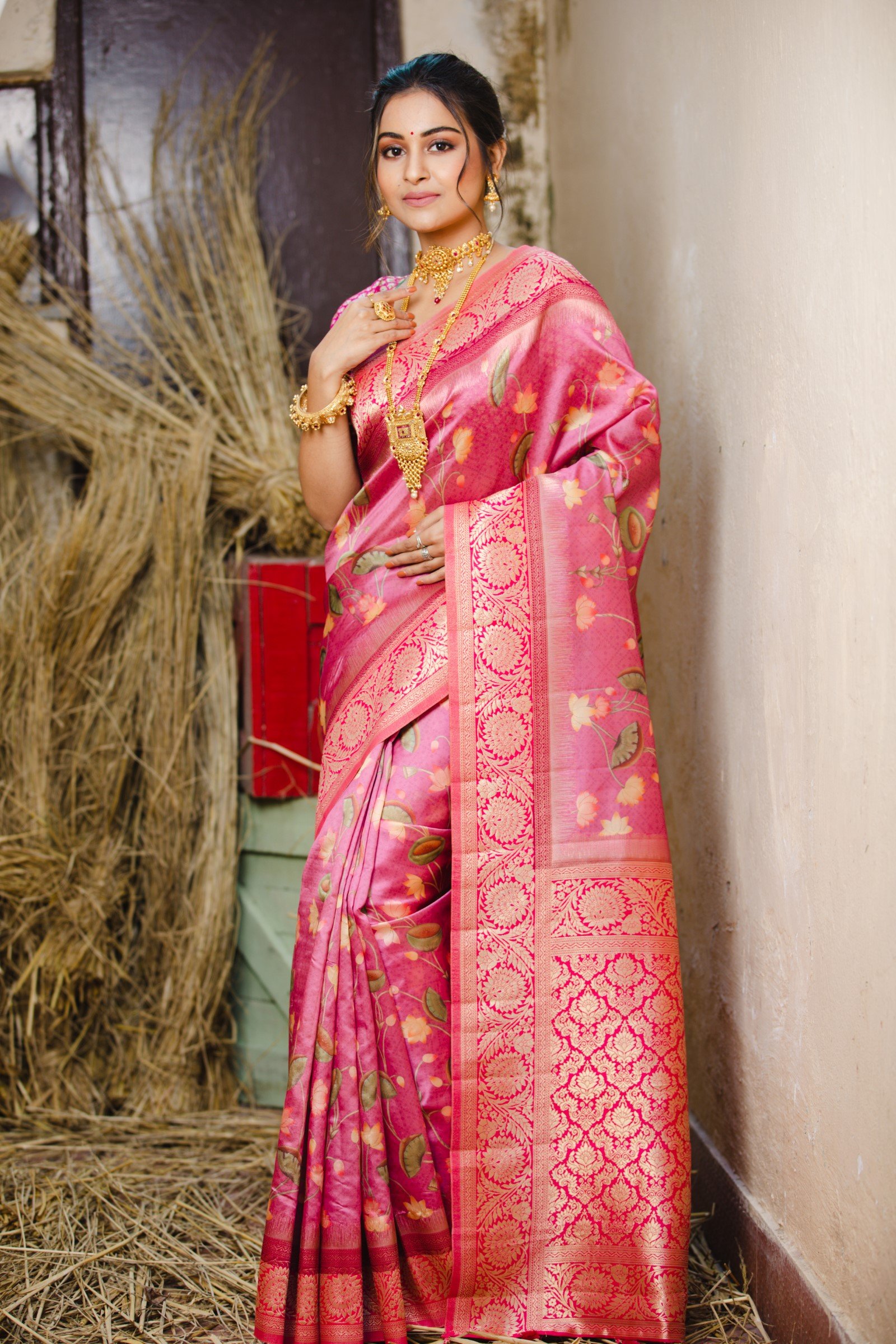 Benarasi Silk With Pichwai Print