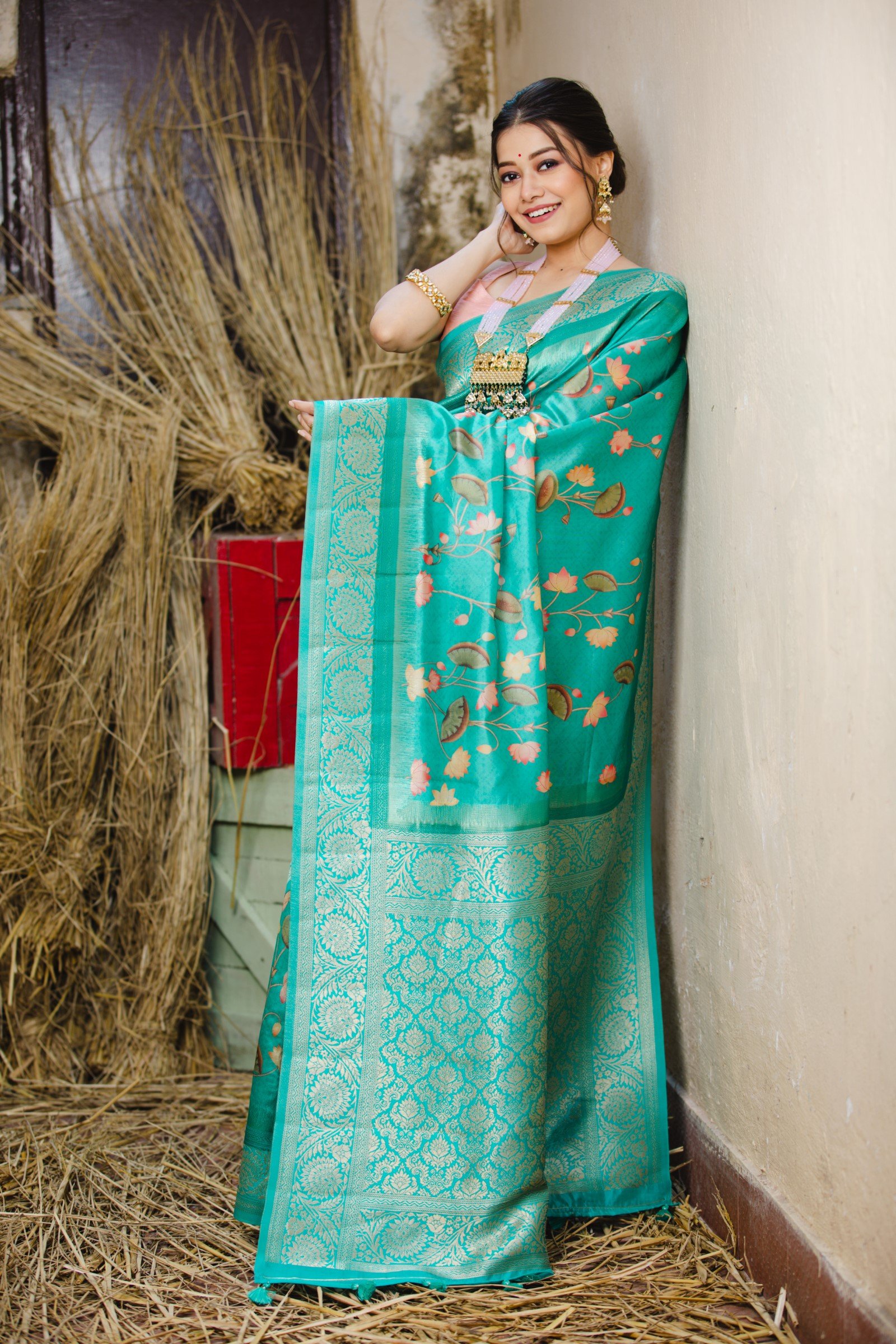 Benarasi Silk With Pichwai Print