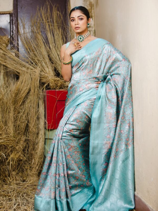 Benarasi Silk With Pichwai Print