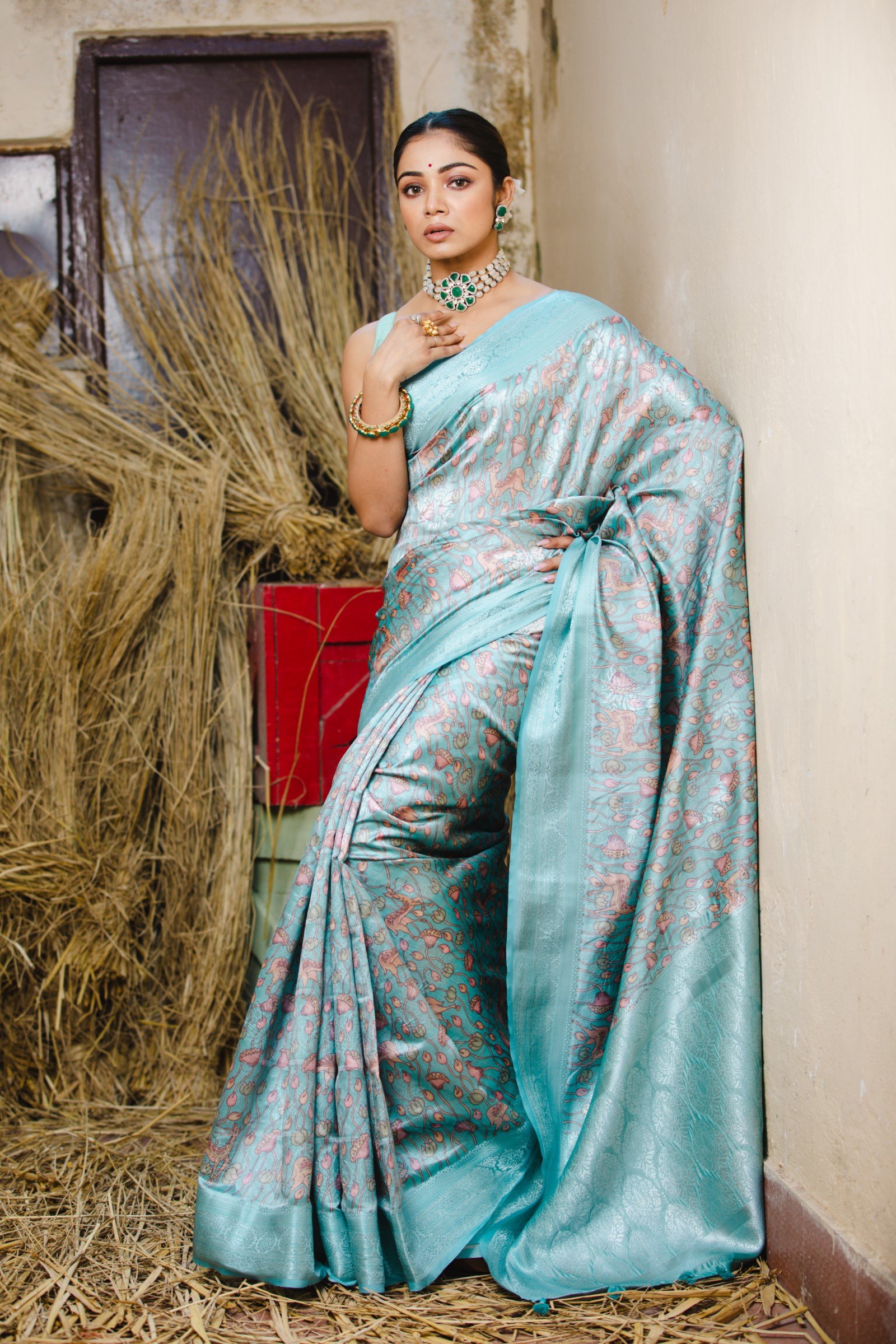 Benarasi Silk With Pichwai Print