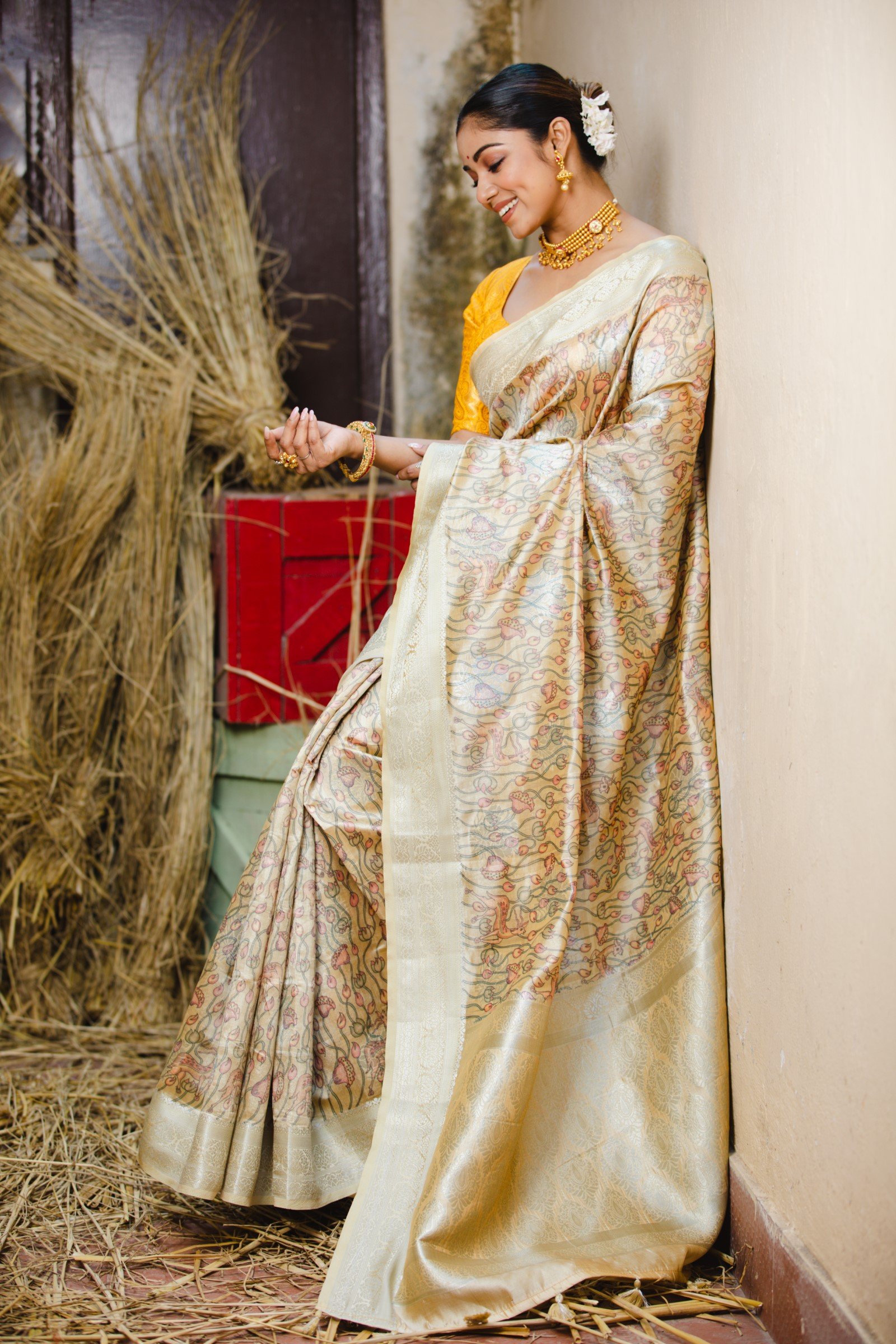 Benarasi Silk With Pichwai Print
